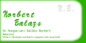 norbert balazs business card