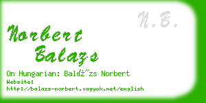 norbert balazs business card